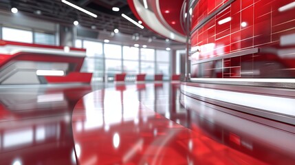 Red and White Modern Studio Set
