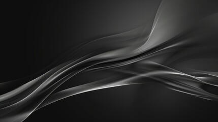 Flowing black and gray abstract wave shapes creating a smooth, elegant, and dynamic visual effect