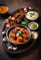 Paneer Tikka is popular appetizer made with cubes of paneer and veggies marinated with yogurt and spices