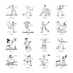 Sports and Workouts Flat icons