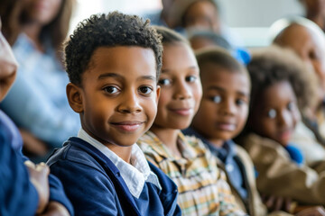 a Black family attending a school orientation