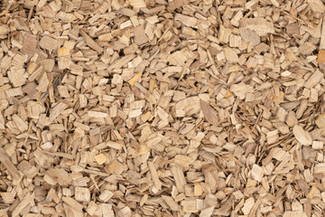 Wooden chips texture background. small wood chips for smoking. sawdust texture. ecological fue