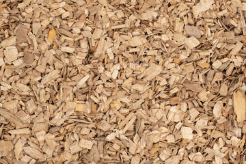 Wooden chips texture background. small wood chips for smoking. sawdust texture. ecological fue