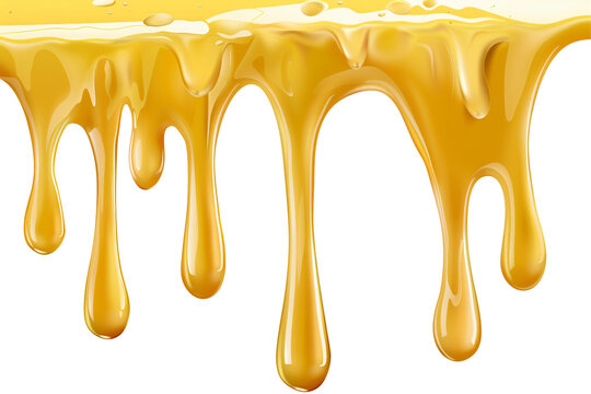 Dripping cheese splash die cut PNG style isolated on white and transparent background