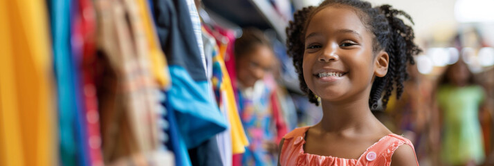 Obraz premium an African American family shopping for school clothes
