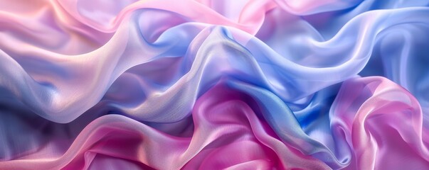 Obraz premium Closeup of elegantly draped silk cloth in soft pastel colors
