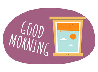 Good morning cozy concept. Vector flat graphic design illustration