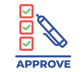 Approve checkmark checklist tick logo icon concept. Vector flat graphic design illustration
