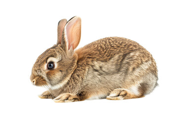 Obraz premium Happy rabbit on floor die cut PNG style isolated on white and transparent background