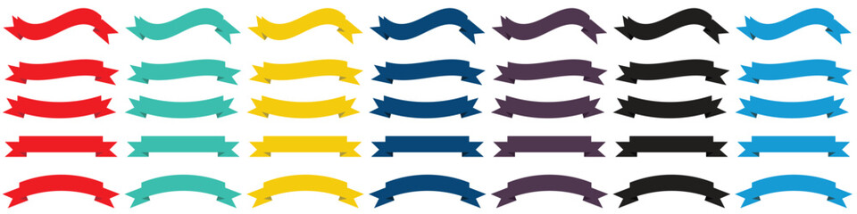 Colorful ribbons banners set icon. colorful banner ribbon vector isolated on white background. vector illustration.
