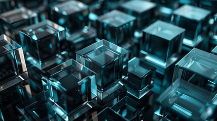 Fototapeta premium Glass Cubes Abstract Background