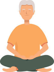 Elderly man practicing yoga and enjoying a moment of mindfulness