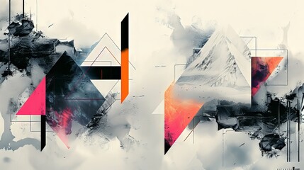Abstract Geometric Mountain Landscape