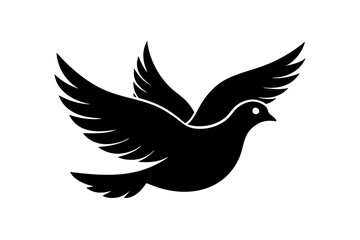 Dove Silhouette black vector illustration