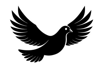 Fototapeta premium Dove Silhouette black vector illustration