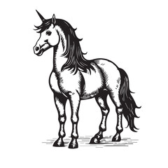 A unicorn horse cartoon illustration vector design