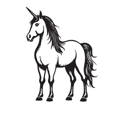 A unicorn horse cartoon illustration vector design