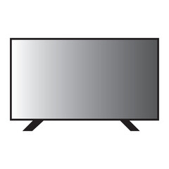 Naklejka premium Modern TV flat screen lcd icon. TV screen isolated on white background. vector illustration. 