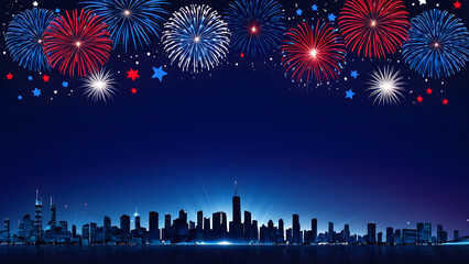 Fototapeta premium Fourth of July aesthetic wallpaper, Independence day concept background, USA holiday, AI generated