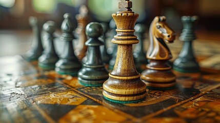 Fototapeta premium Money chess game business ,the strategy investment with your money. 