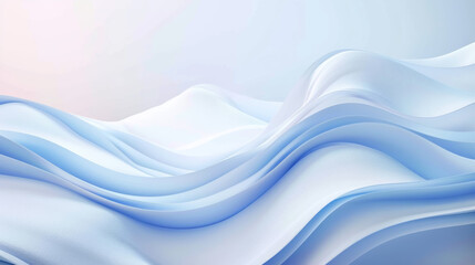 Obraz premium Abstract Gradient Wavy Background in White and Blue