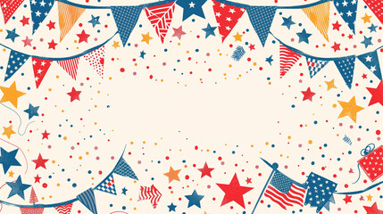 Obraz premium A flyer with an arts and crafts theme, featuring handmade American flags and decorations, promoting a 4th of July craft fair. , US Independence Day flyer