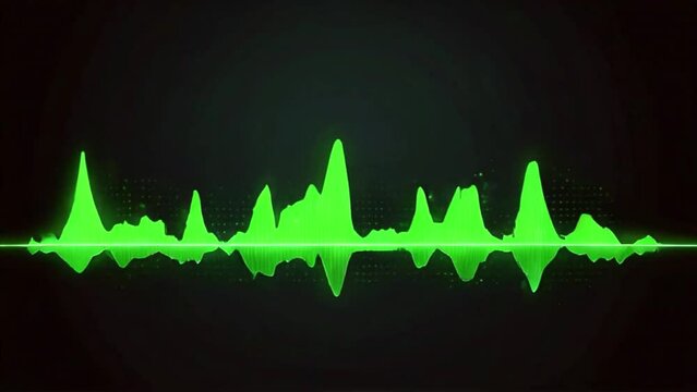 Neon sound waveform with multiple large gaps. AI generative