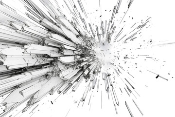 Obraz premium A simple black and white line art tattoo design depicting a geometric explosion with a central vortex