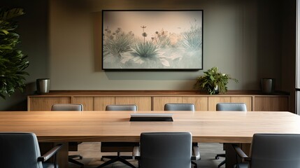 Boardroom table with minimalist decor