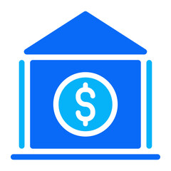 Bank duotone color icon vector for mobile app, website, logo and presentation design.