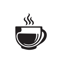 Coffee cup icon, tea cup logo, symbols vector illustration silhouette image template.eps 10.