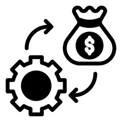 Fototapeta premium Money management glyph icon vector for mobile app, website, logo and presentation design.