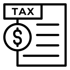 Tax outline icon. vector thin line icon for mobile app, website, logo and presentation design.