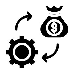 Money management solid icon. vector glyph icon for mobile app, website, logo and presentation design.