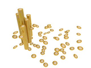 GOLD COIN INDIAN RUPEE.Gold rupee coins. Indian money, stacked golden coins. Rupee cash, currency isolated on white background vector icons. Money gold currency, cash wealth golden rupee illustration