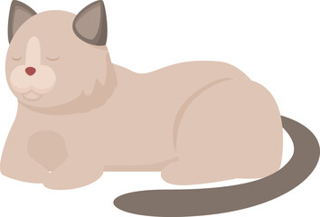 Cute cat is lying on the floor with its eyes closed, enjoying a moment of peace and quiet