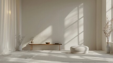 Minimalist Meditation Space with Soft Light