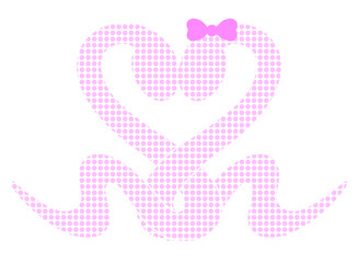 巳年　ハートをつくるかわいい蛇のイラスト