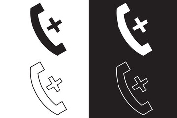 Add Phone call icon. add telephone contact line icon.  vector illustration.
