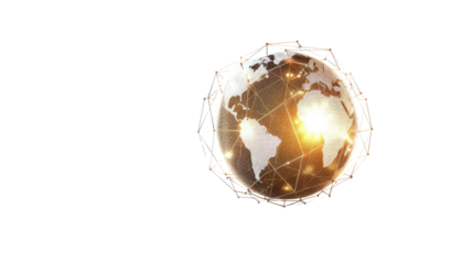 Digital globe on transparent background