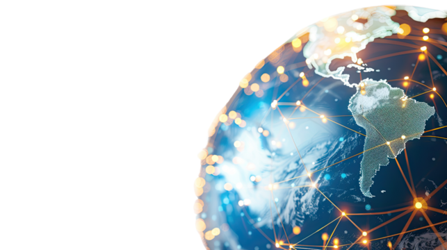 Digital globe on transparent background