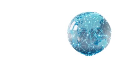Digital globe on transparent background
