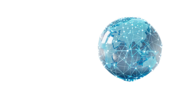 Digital globe on transparent background