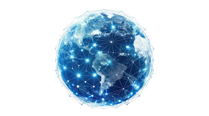 Digital globe on transparent background