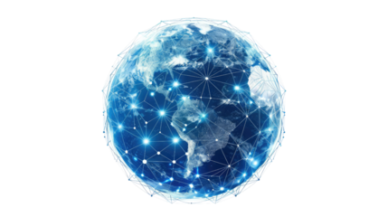 Digital globe on transparent background