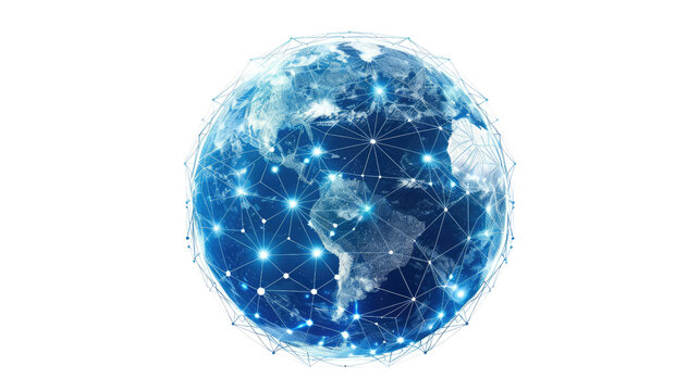 Digital globe on transparent background