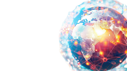 Digital globe on transparent background