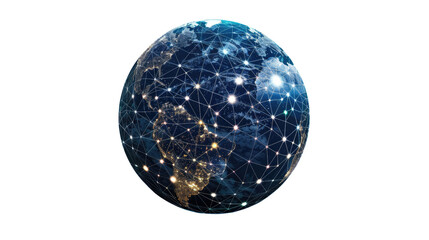 Digital globe on transparent background