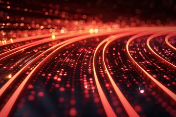 Fototapeta premium red movement lines and dots abstract background