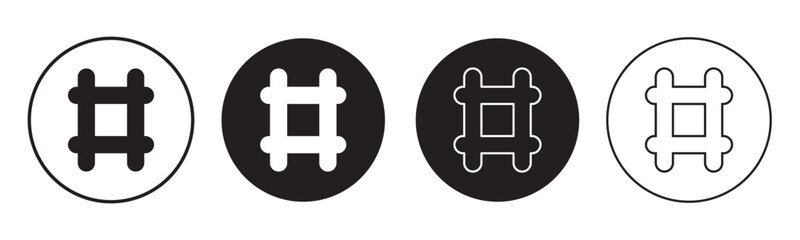 Hashtag line icon set. Trending topic vector icon for UI designs.